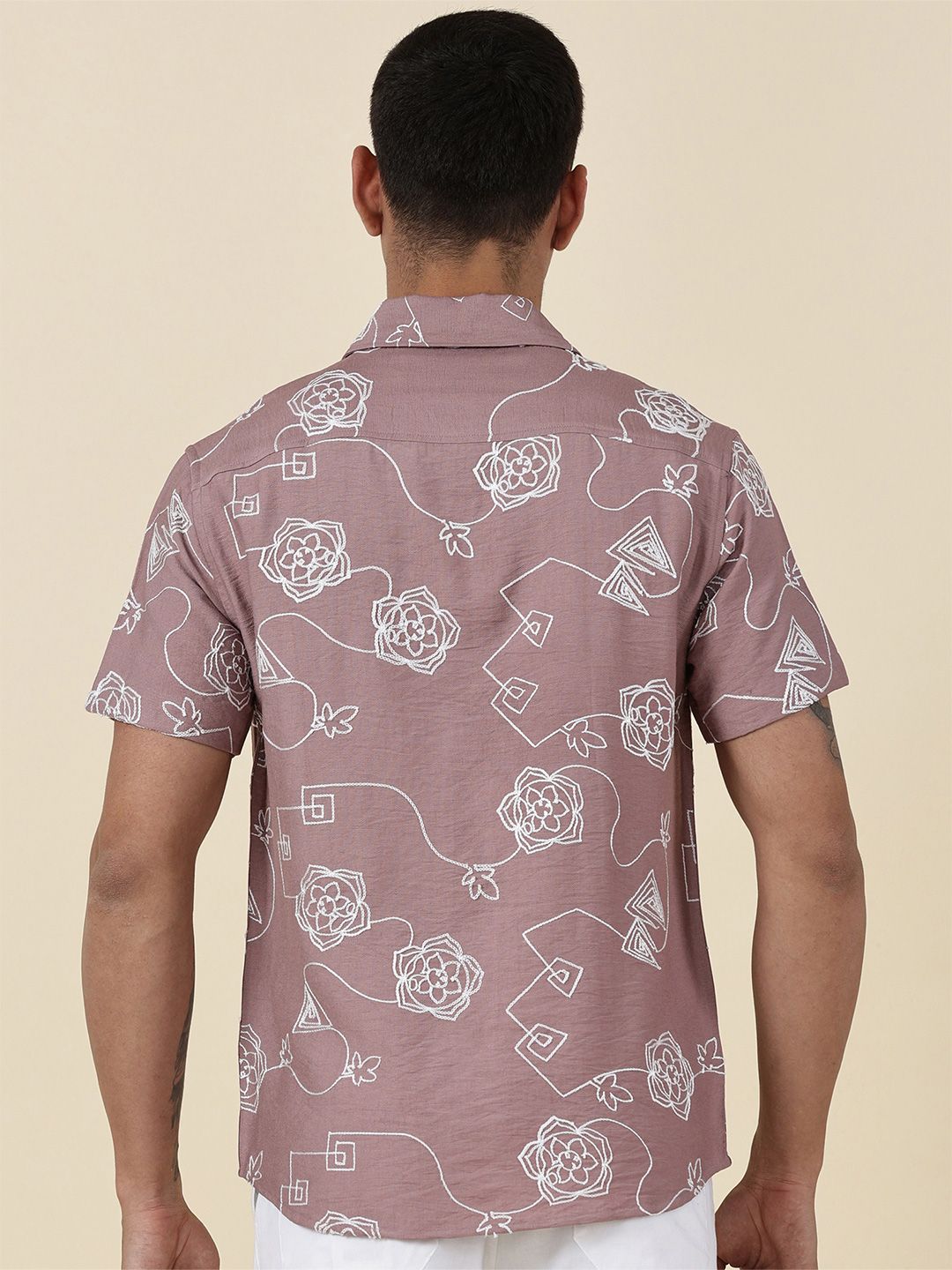 Thomas Scott Men Embroidered Regular Fit Casual Shirt