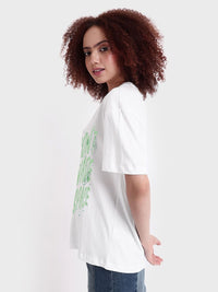 Bewakoof Printed Cotton Round Neck Oversized Casual T-shirt