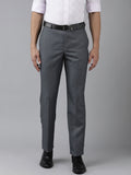 Park Avenue Men Mid-Rise Checked Smart Trousers