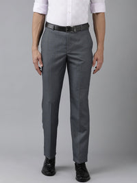 Park Avenue Men Mid-Rise Checked Smart Trousers