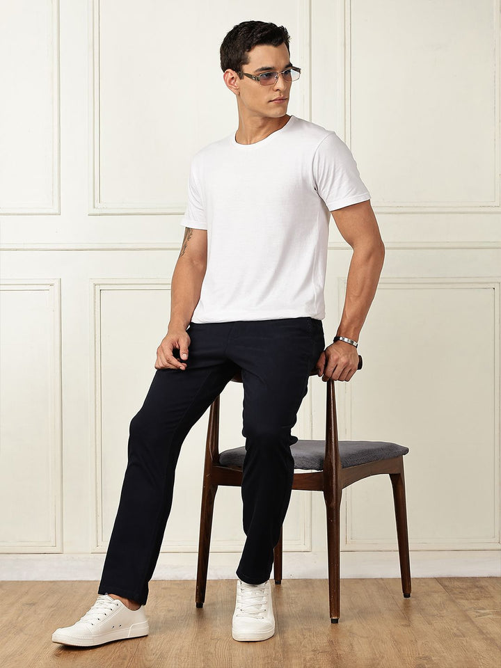 Thomas Scott Men Smart Straight Fit Mid-Rise Easy Wash Chinos