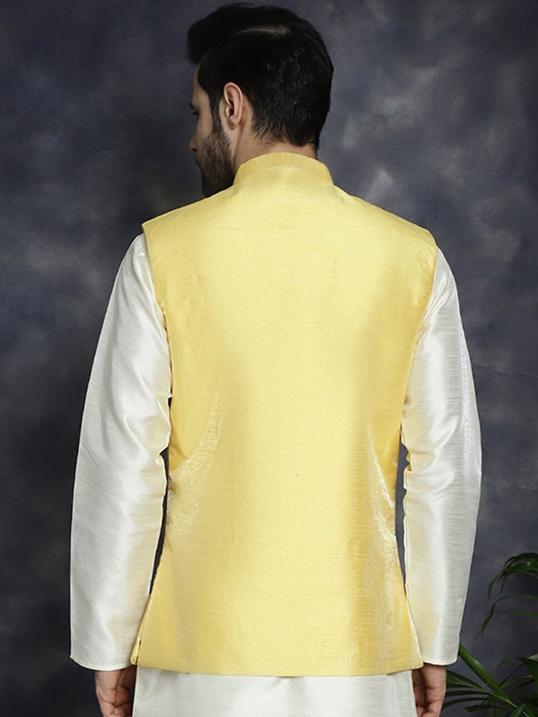 Anouk Embroidered Woven Nehru Jacket