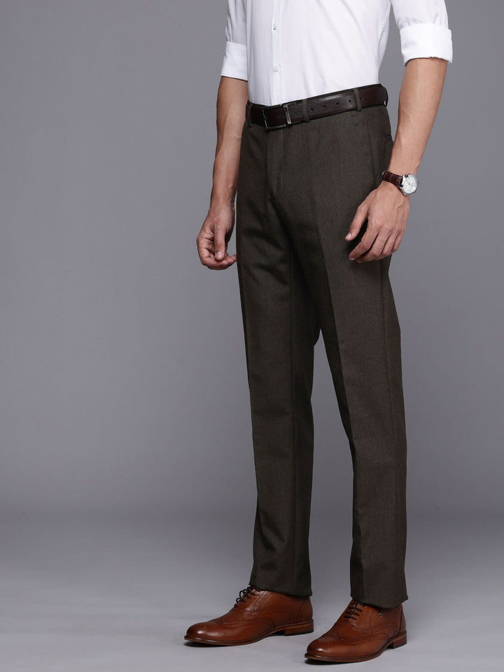 Raymond Men Textured Slim Fit Formal Trousers