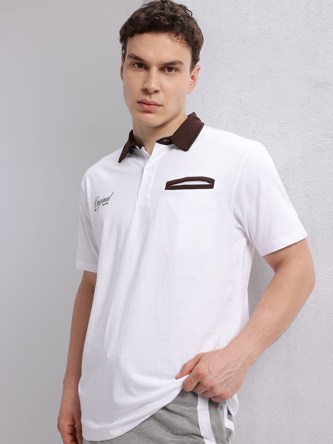 HRX by Hrithik Roshan Typography Print Polo Collar Lifestyle T-shirt with Contrast Collar
