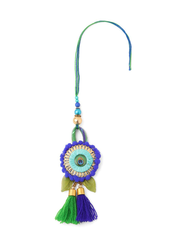 NVR Set of 2 Multicolor Artificial Beads Bhaiya Bhabhi Rakhi with Roli Chawal Chandan