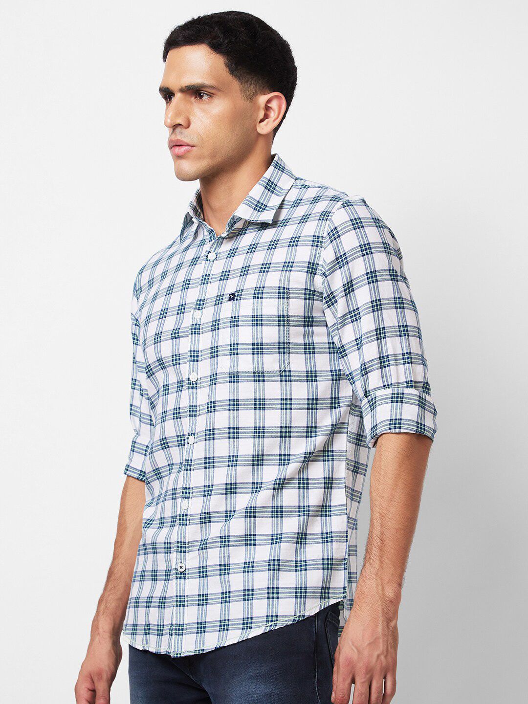 SPYKAR Checked Slim Fit Cotton Casual Shirt