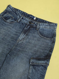 Bene Kleed Men Pure Cotton Light Fade Mid Rise Cargo  Jeans