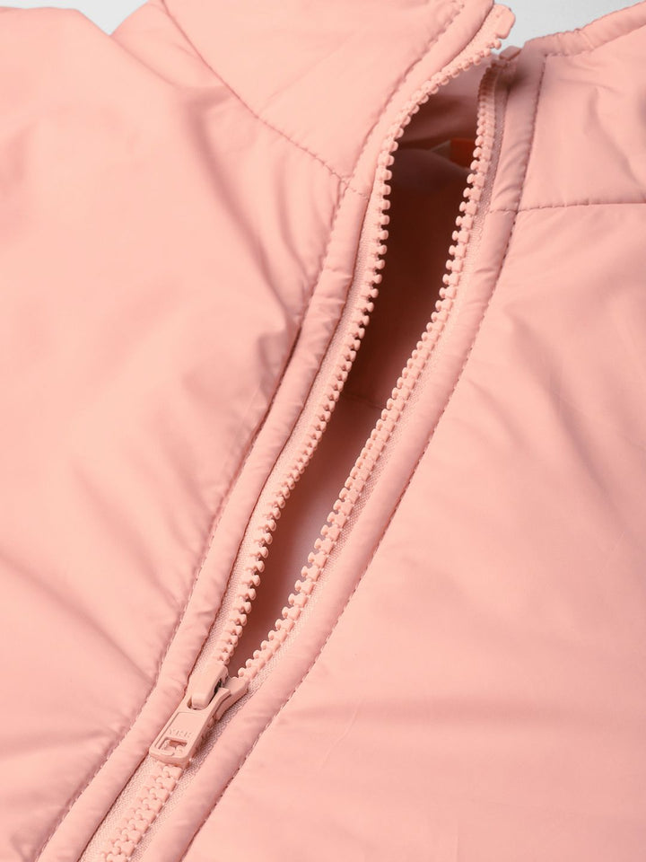 DressBerry Women Pink Solid Padded Jacket