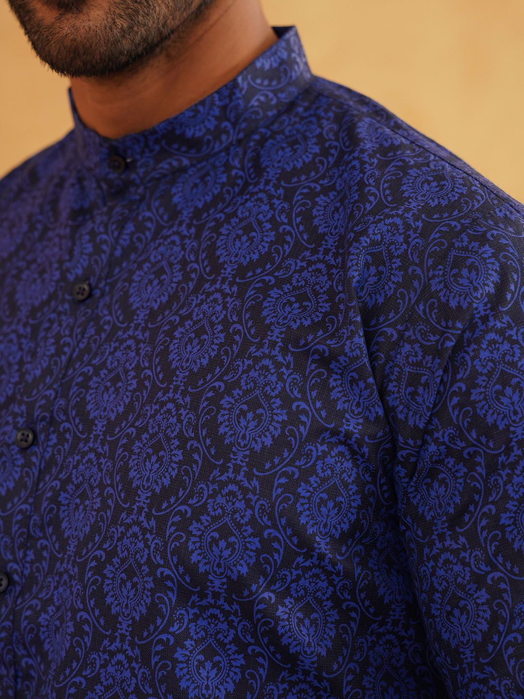 SOJANYA Motif Etnik Bercetak Kurta Kolar Mandarin Dengan Piyama