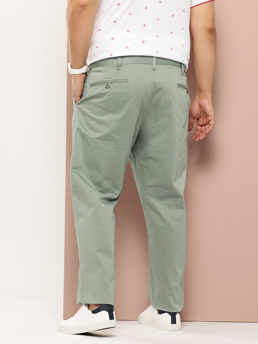 Thomas Scott Men Plus Size Straight Fit Easy Wash Chinos Trousers