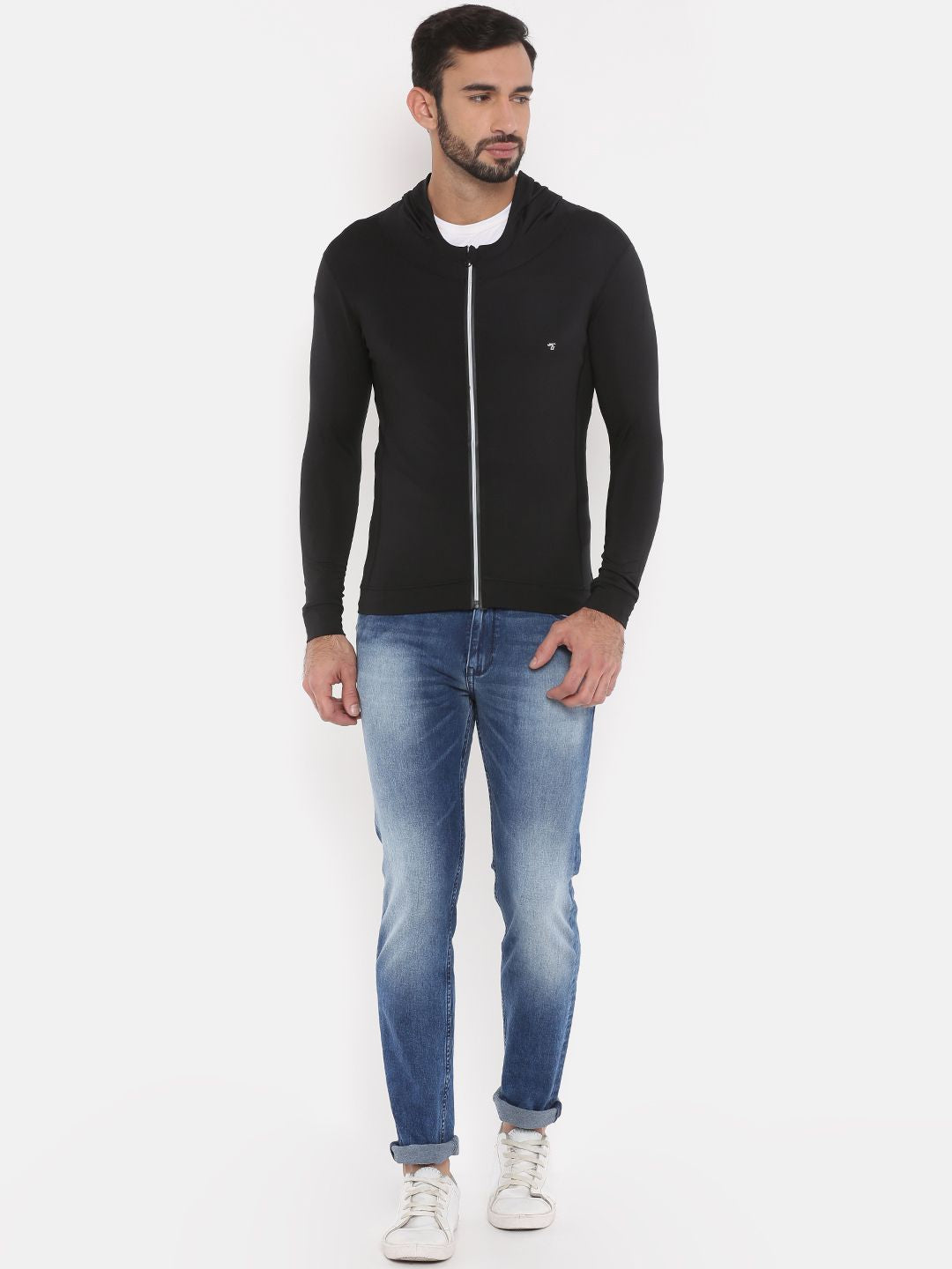 The Indian Garage Co Men Black Solid Sporty Jacket