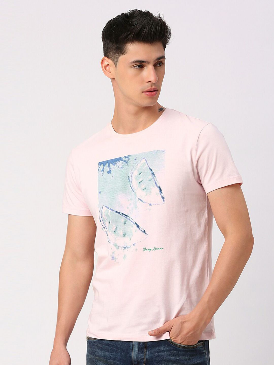 Being Human Graphic Printed Cotton Casual T-shirt