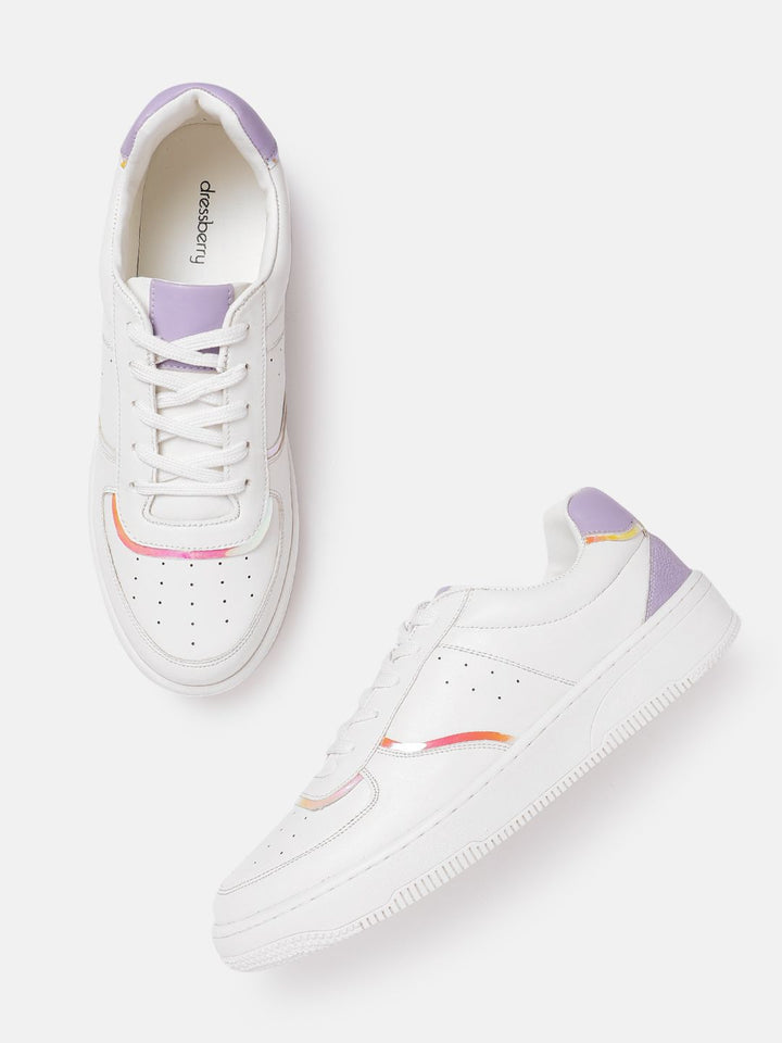 DressBerry Women Round Toe Perforated Sneakers