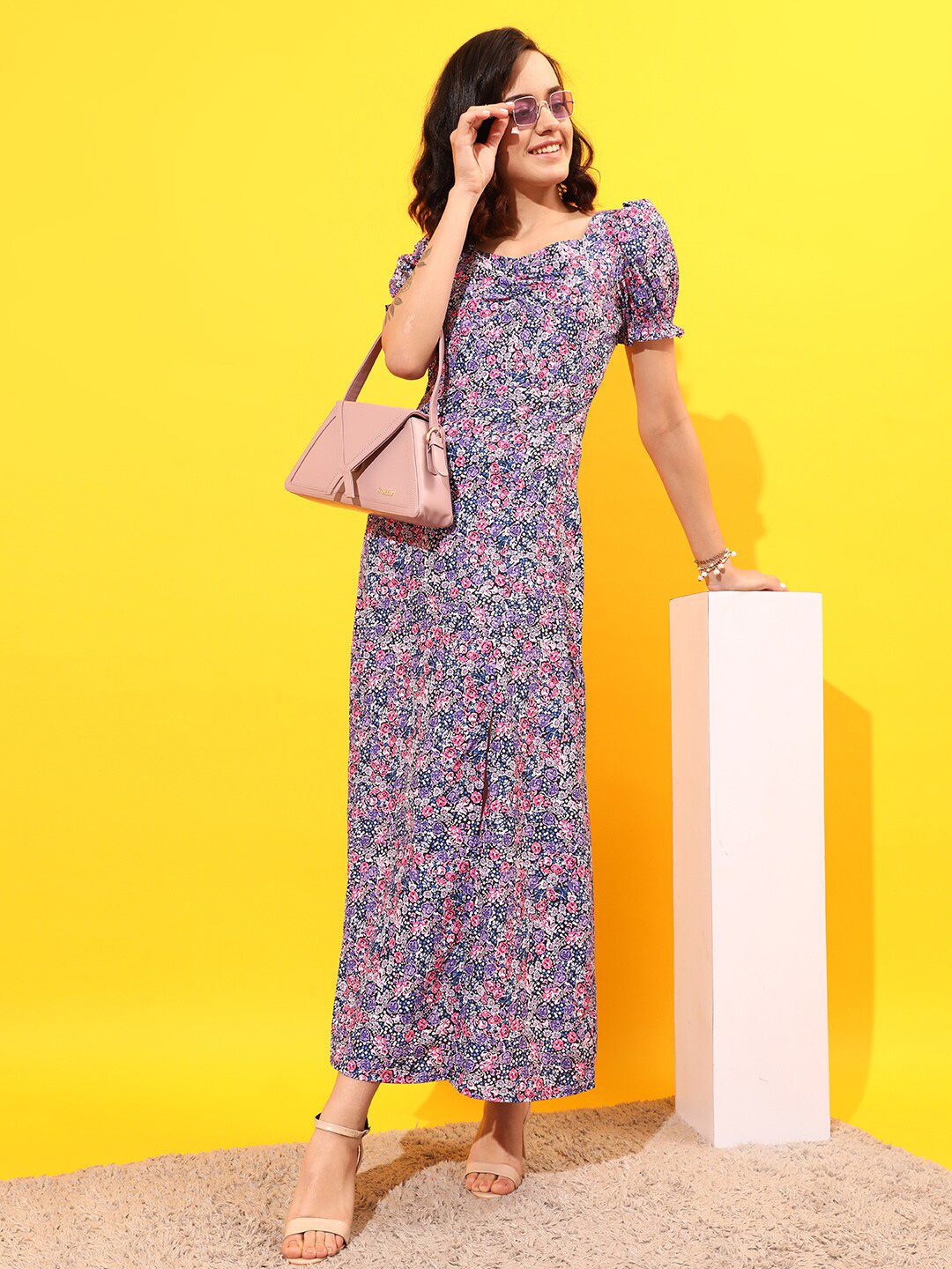 STREET 9 Floral Crepe A-line Dress