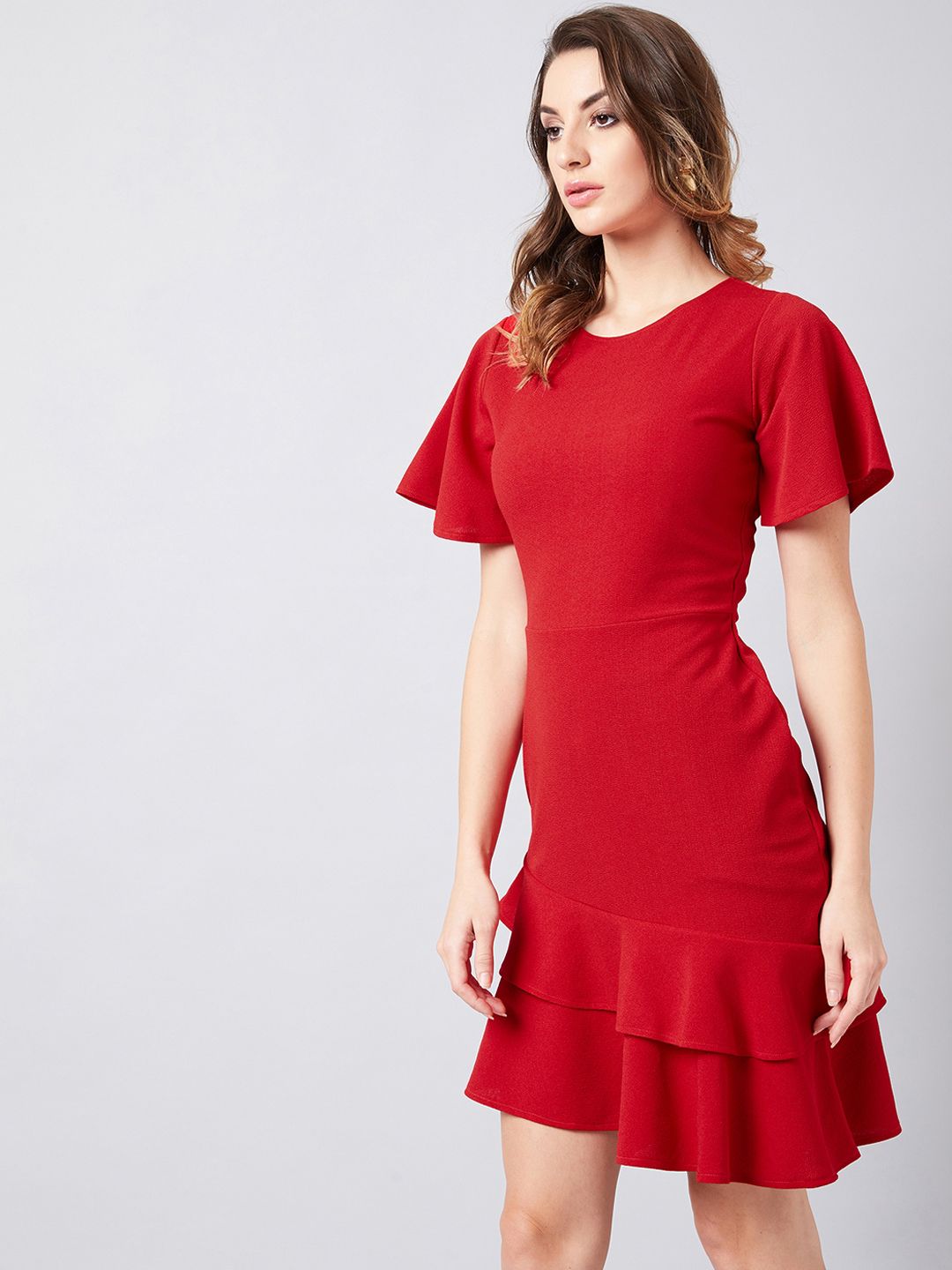 Athena Women Red Solid Sheath Dress