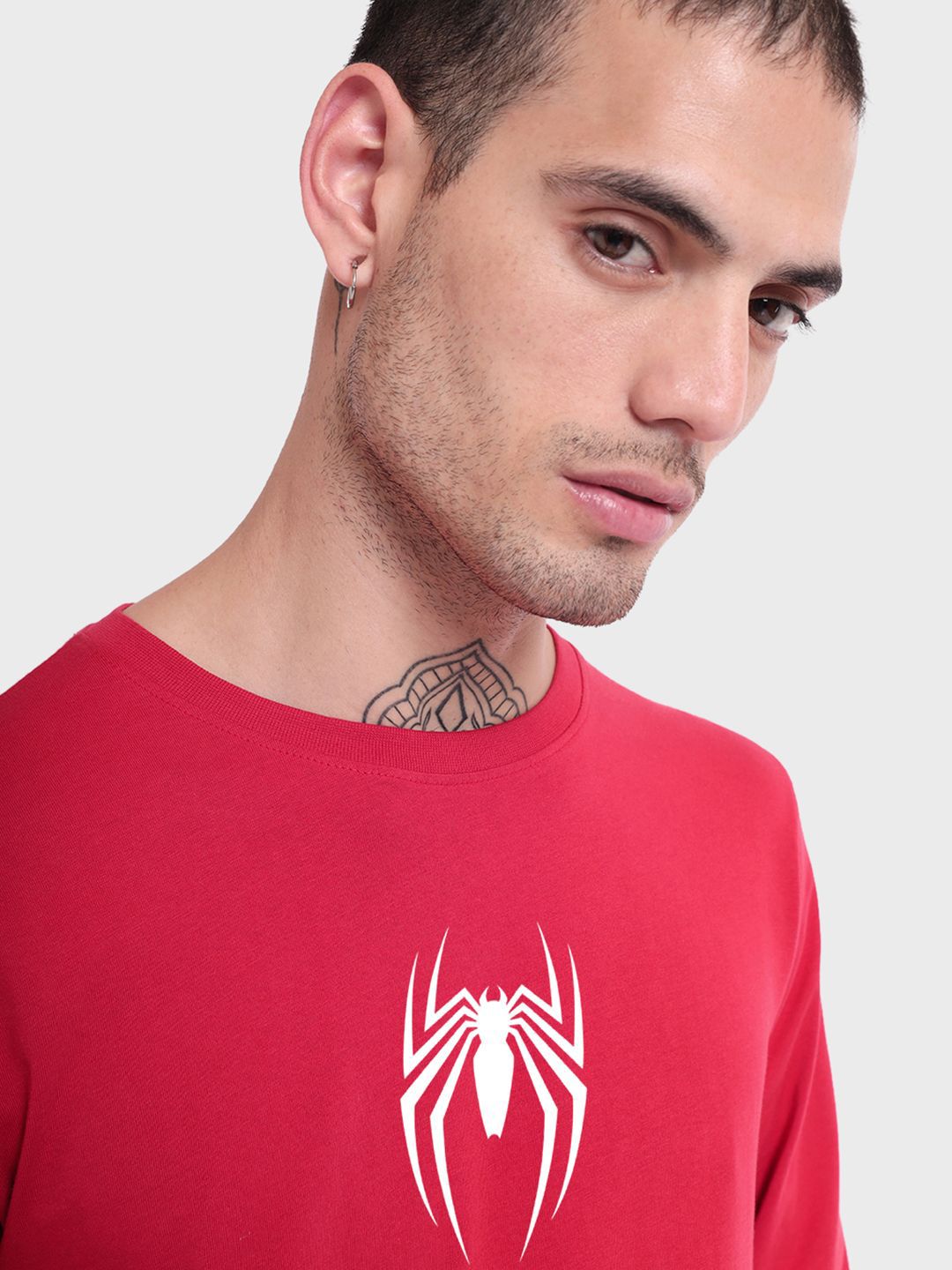 Bewakoof Spider-Man Graphic Round Neck Cotton T-shirt