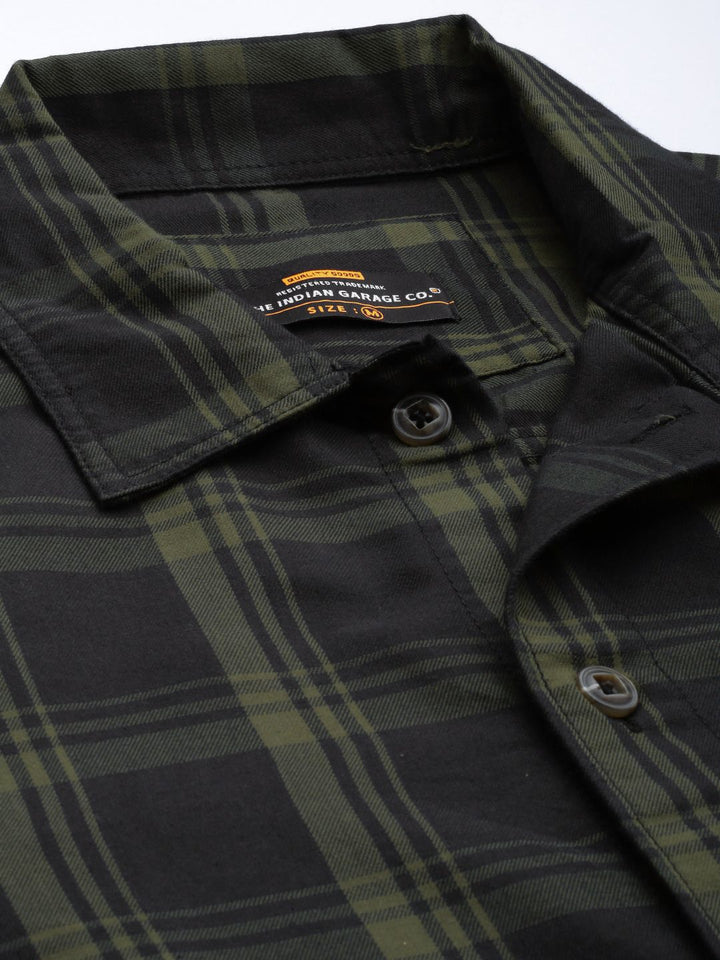 The Indian Garage Co Men Checked Pure Cotton Casual Shirt