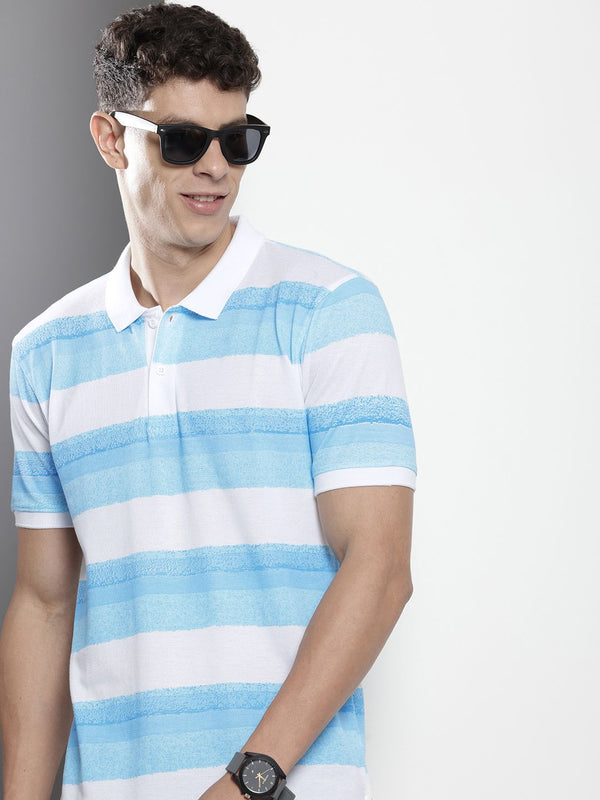 The Indian Garage Co Striped Polo Collar T-shirt