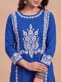 Kurta Sulam Benang Sulam Wanita Rumah Chikankari