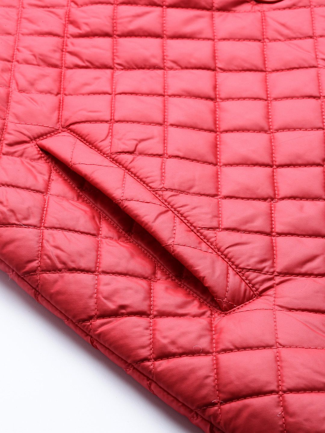 SASSAFRAS Women Red Solid Quilted Jacket