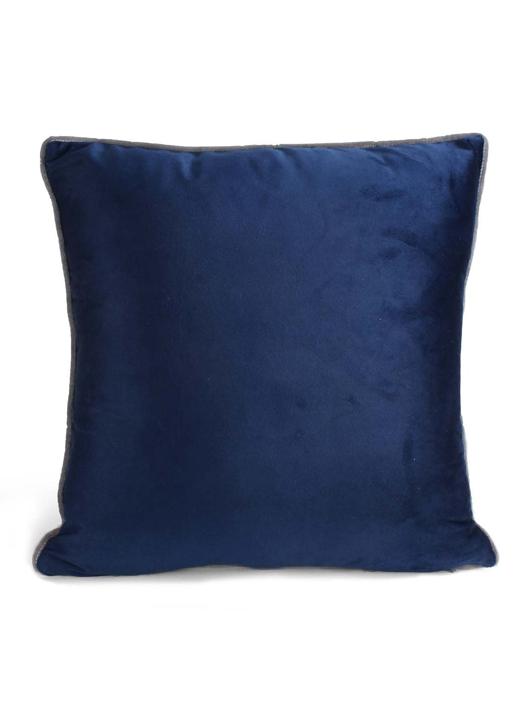 STITCHNEST 5 Pcs Blue & Grey Velvet Square Cushion Covers