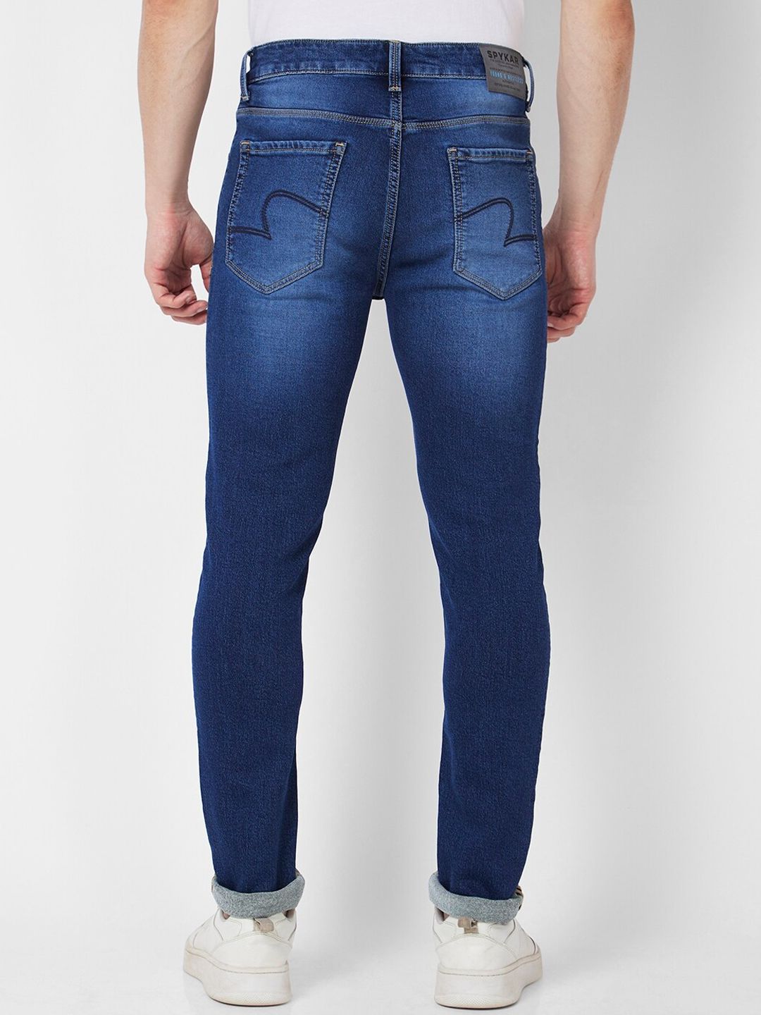 SPYKAR Men Skinny Fit Mid-Rise Heavy Fade Clean Look Stretchable Jeans
