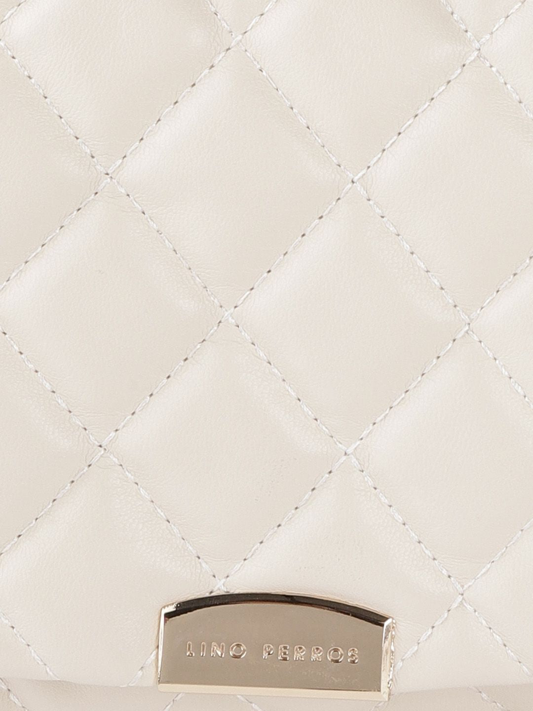 Lino Perros Off White Quilted Shoulder Bag