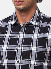 SPYKAR Tartan Checked Spread Collar Cotton Casual Shirt