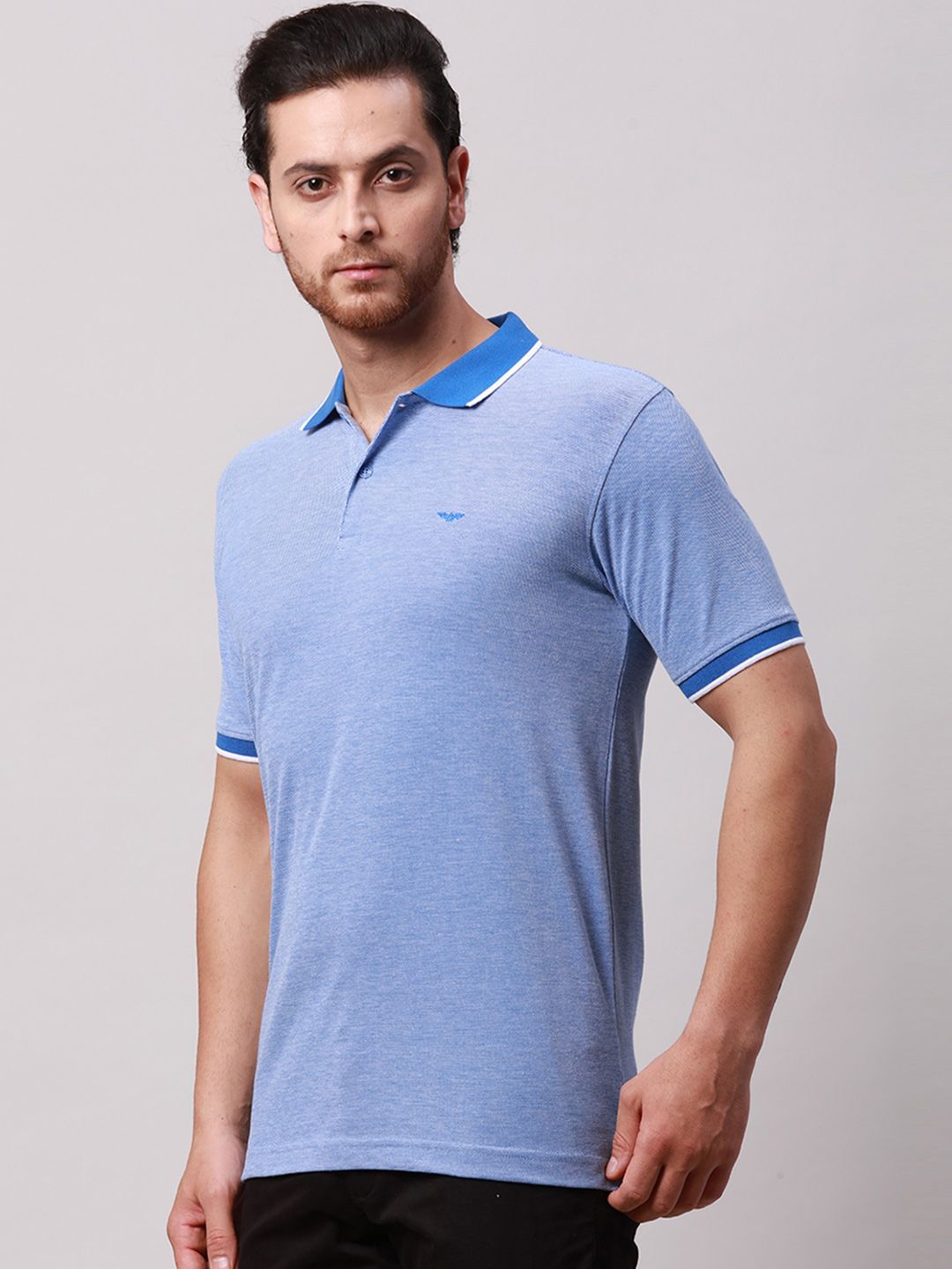 Park Avenue Men Polo Collar Pockets Slim Fit T-shirt