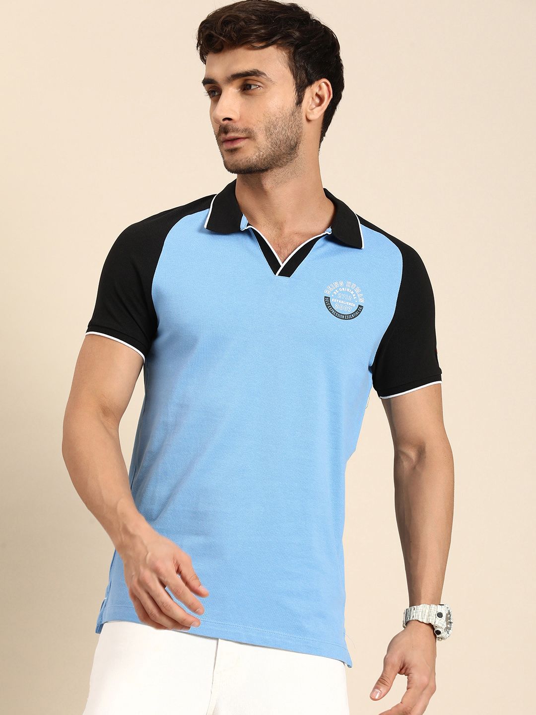 Being Human Polo Collar Pure Cotton T-shirt