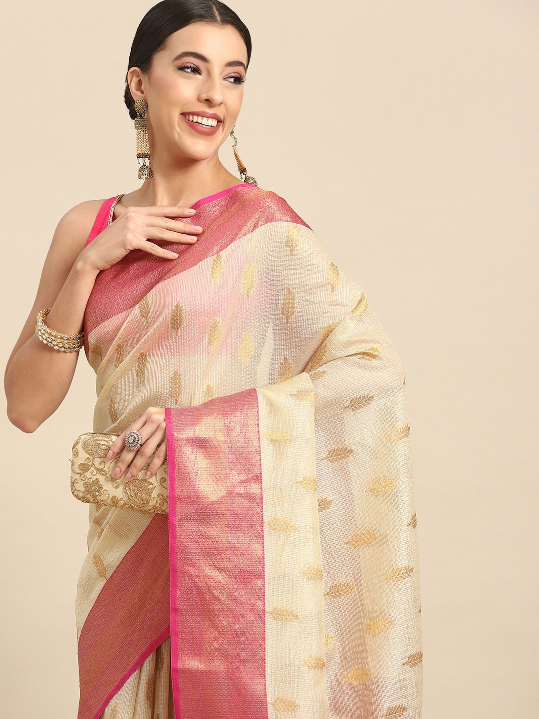 Silk Land Floral Zari Tissue Mysore Silk Saree