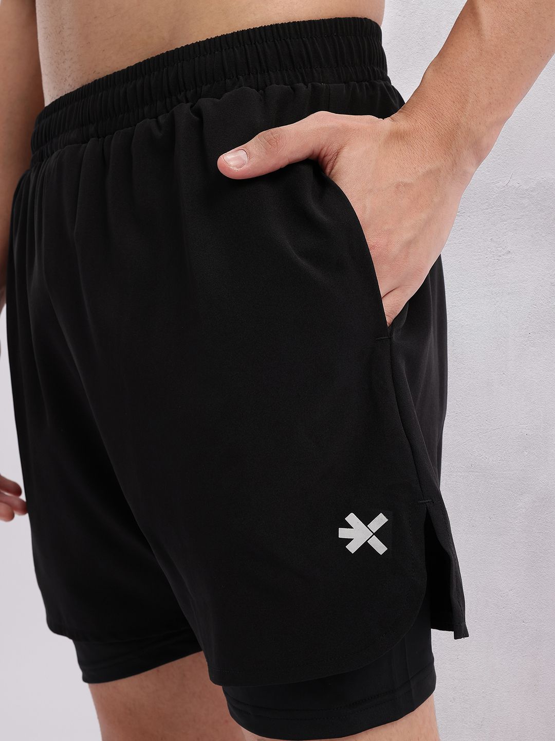 HRX by Hrithik Roshan Men Rapid-Dry Running Shorts with Inner Tights