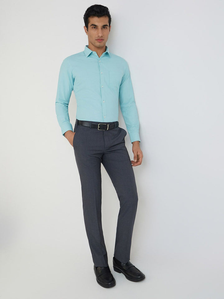 Park Avenue Slim Fit Micro Checks Opaque Formal Shirt