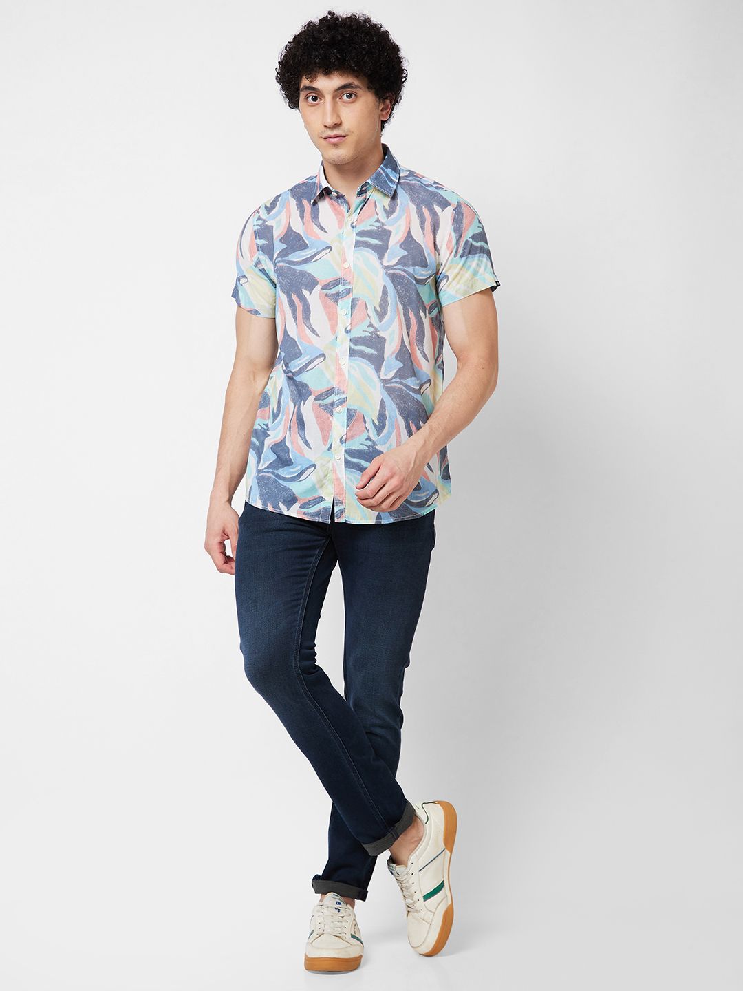 SPYKAR Floral Printed Cotton Casual Shirt