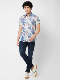 SPYKAR Floral Printed Cotton Casual Shirt