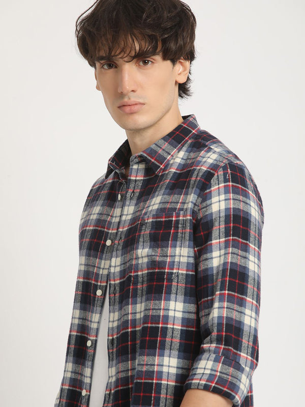 Lelaki Bear House yang diperiksa Slim Slim Casual Shirt