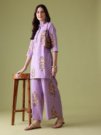 Anouk Floral Print Cotton Kurta with Palazzos