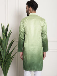 SOJANYA Ethnic Motifs Woven Design Jacquard Mandarin Collar Straight Kurta