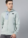 HRX by Hrithik Roshan Men Grey Solid Hooded Bomber Jacket