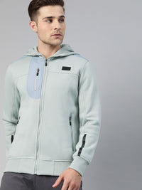 HRX by Hrithik Roshan Men Grey Solid Hooded Bomber Jacket