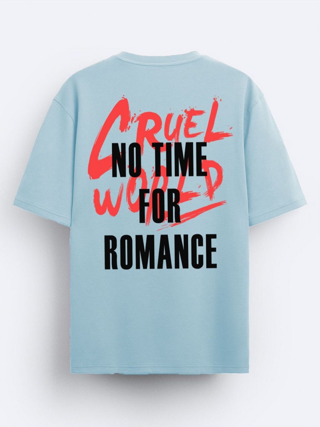 ADRO Men Typography Printed V-Neck Raw Edge T-shirt