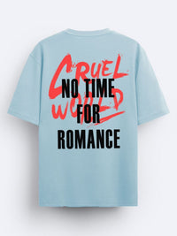 ADRO Men Typography Printed V-Neck Raw Edge T-shirt