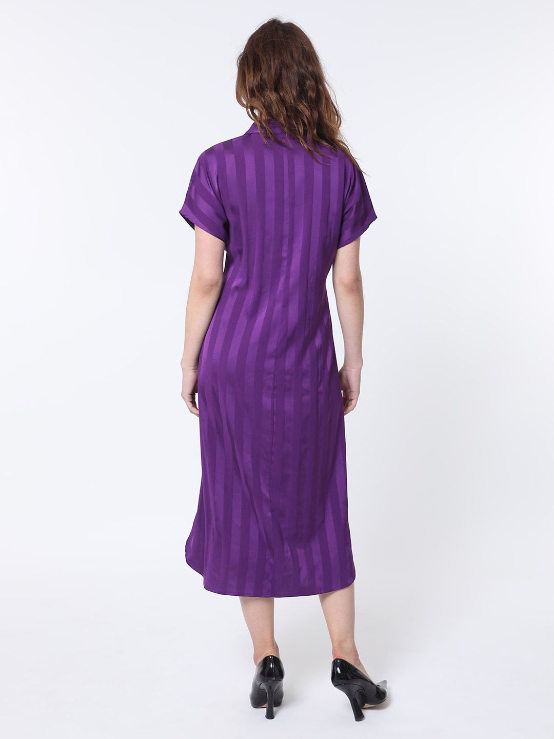 RAREISM Striped A-Line Midi Dress