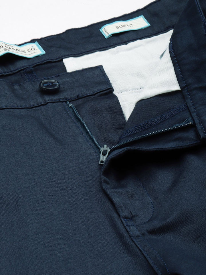 The Indian Garage Co Men Solid Slim Fit Chinos Trousers