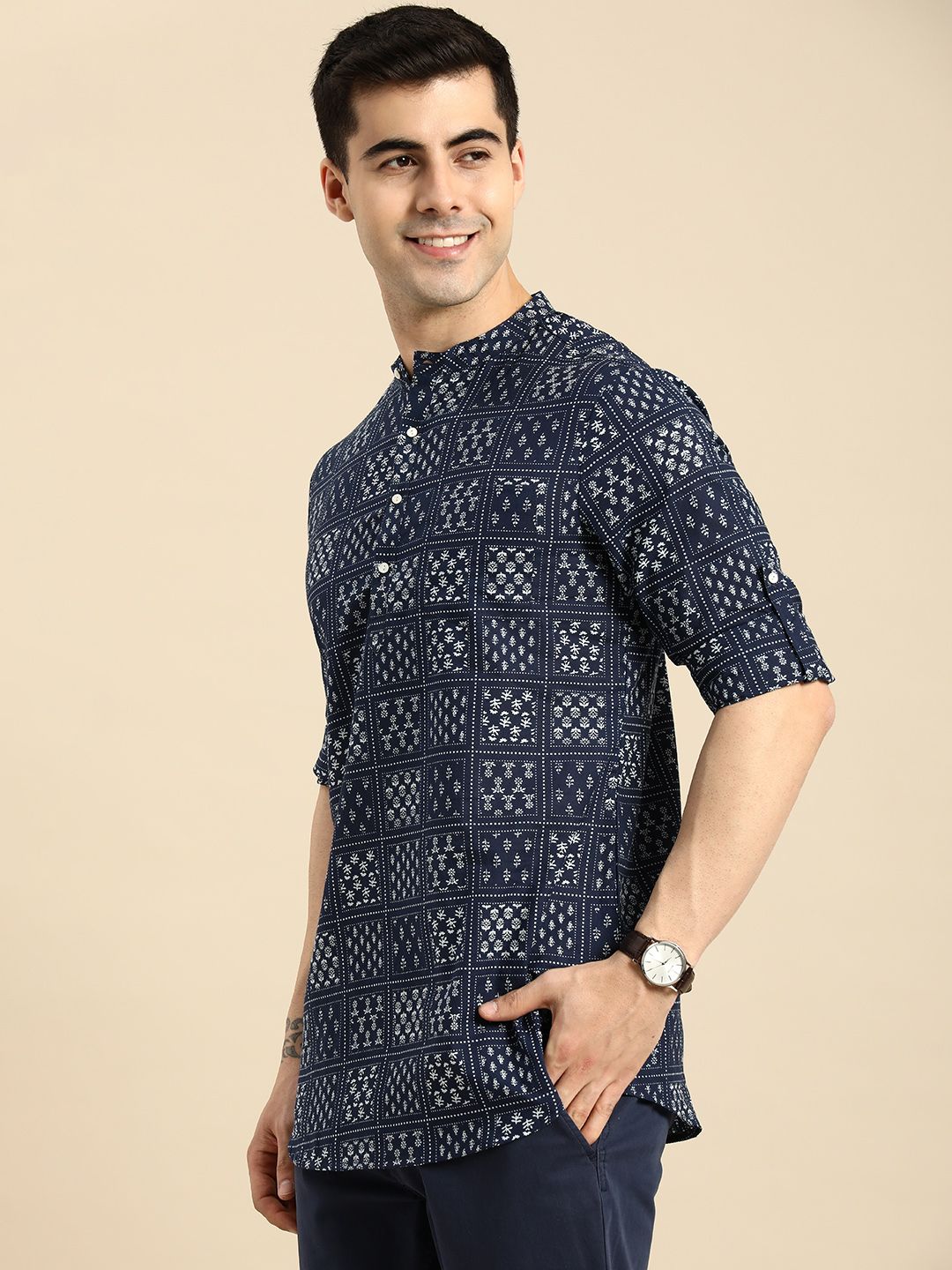 Anouk Men Floral Printed Floral Pure Cotton Kurta