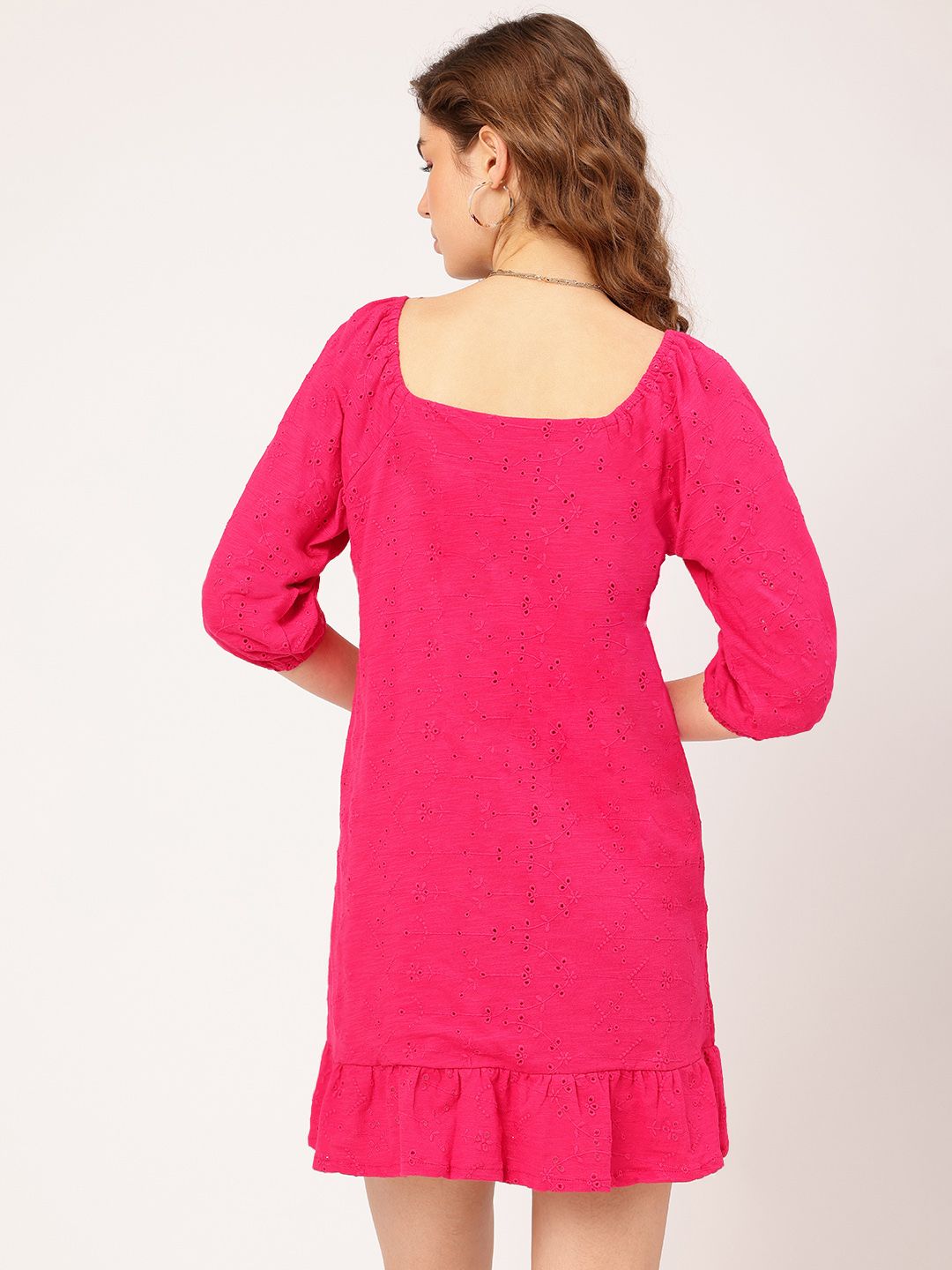 DressBerry Frilly Fun Schiffli Flounce Hem Mini Sheath Dress