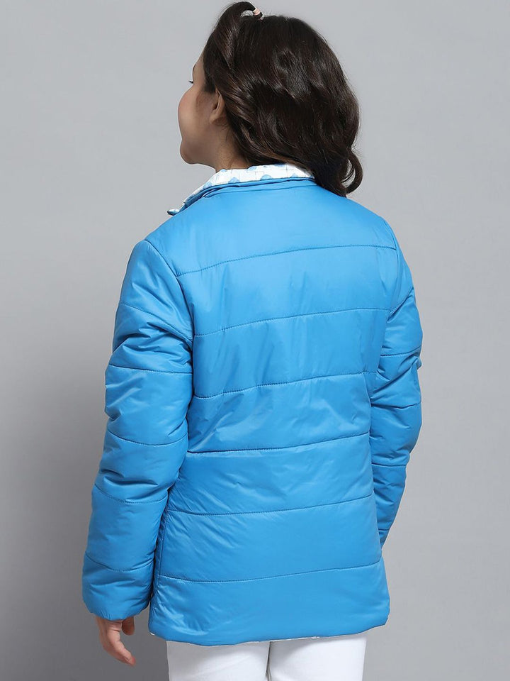 Monte Carlo Girls Mock Collar Solid Casual Reversible Padded Jacket