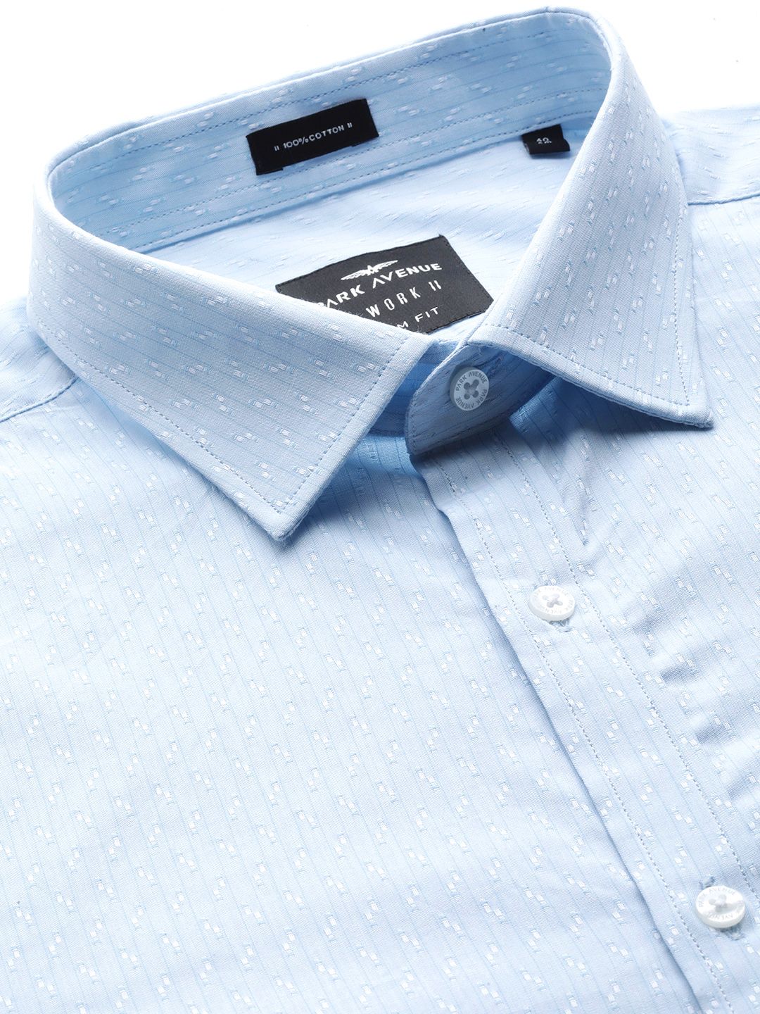 Park Avenue Pure Cotton Self-Design Slim Fit Formal Shirt