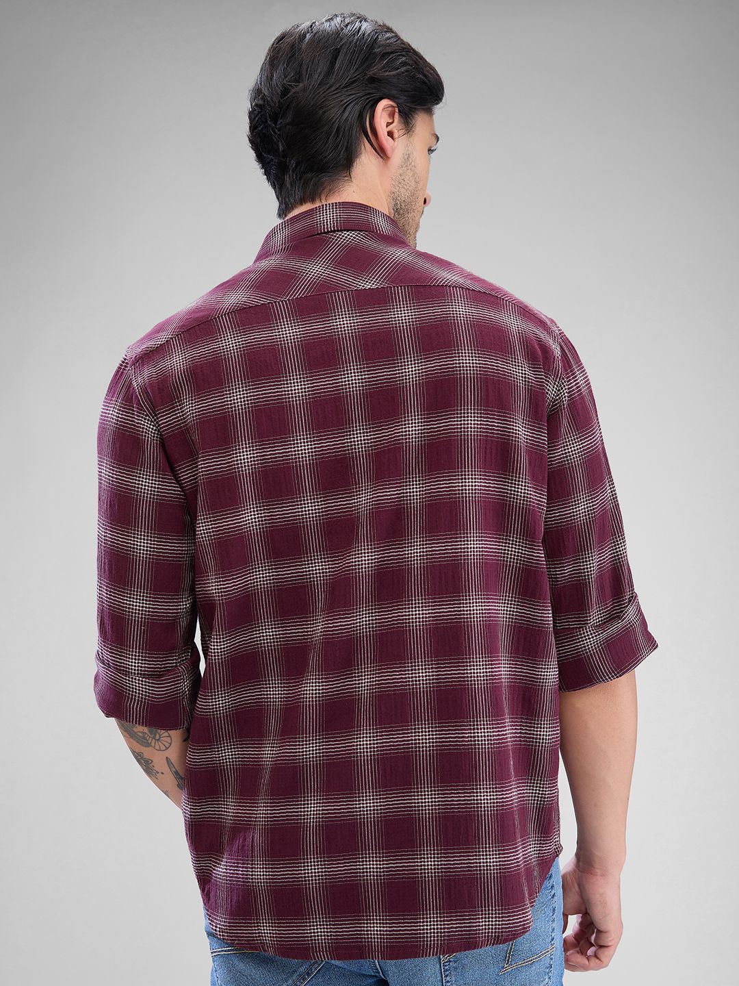 SPYKAR Men Slim Fit Tartan Checks Opaque Checked Casual Shirt