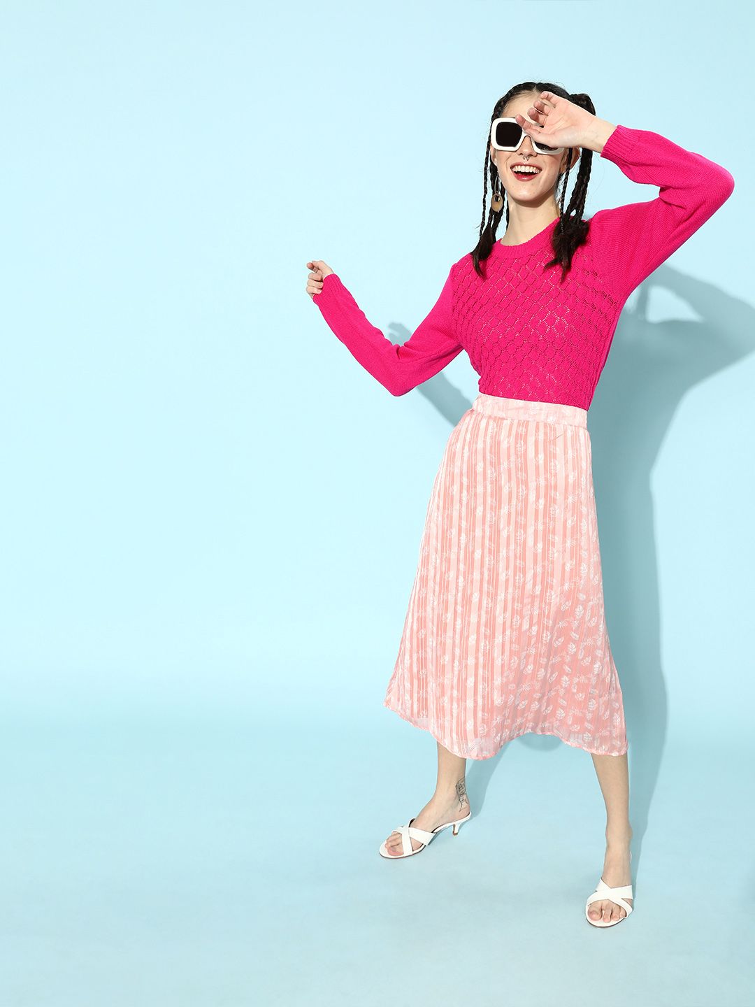 STREET 9 Women Fuchsia Acrylic Pullover